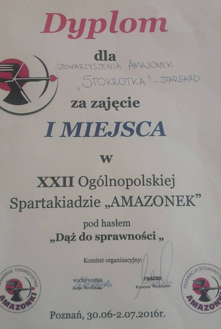 I miejsce w XXII Ogólnopolskiej Spartakiadzie Amazonek