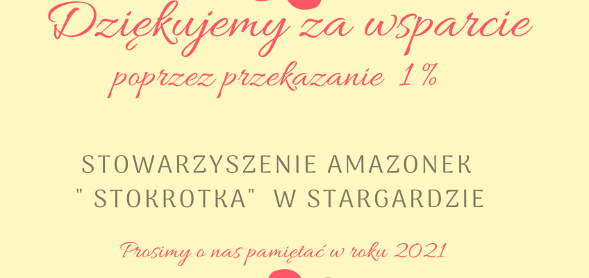 Dziękujemy za 1% podatku