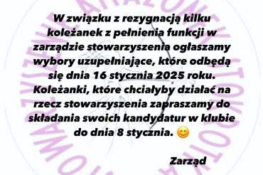Wybory – – zgłoszenia do 8 stycznia!