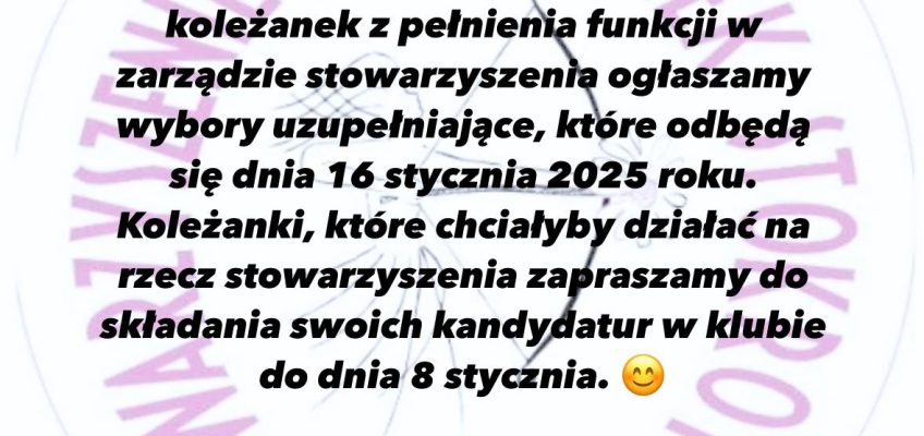 Wybory – – zgłoszenia do 8 stycznia!